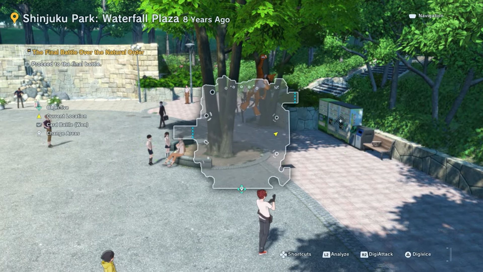 Etemon continues his tree-hanging shenanigans (Image via Bandai Namco Entertainment | Youtube: Ventus SGN)