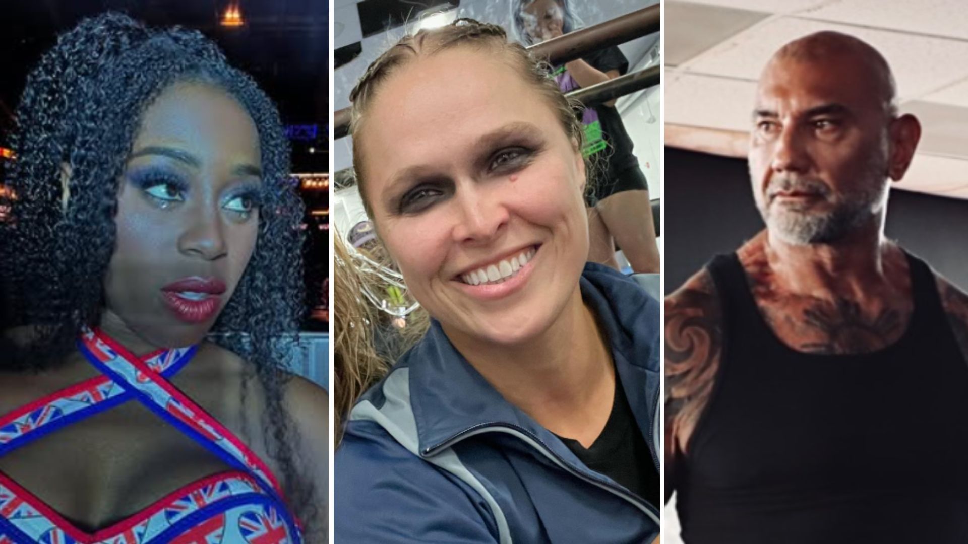 Naomi (left), Ronda Rousey (middle), Batista (right) [Image credits: stars