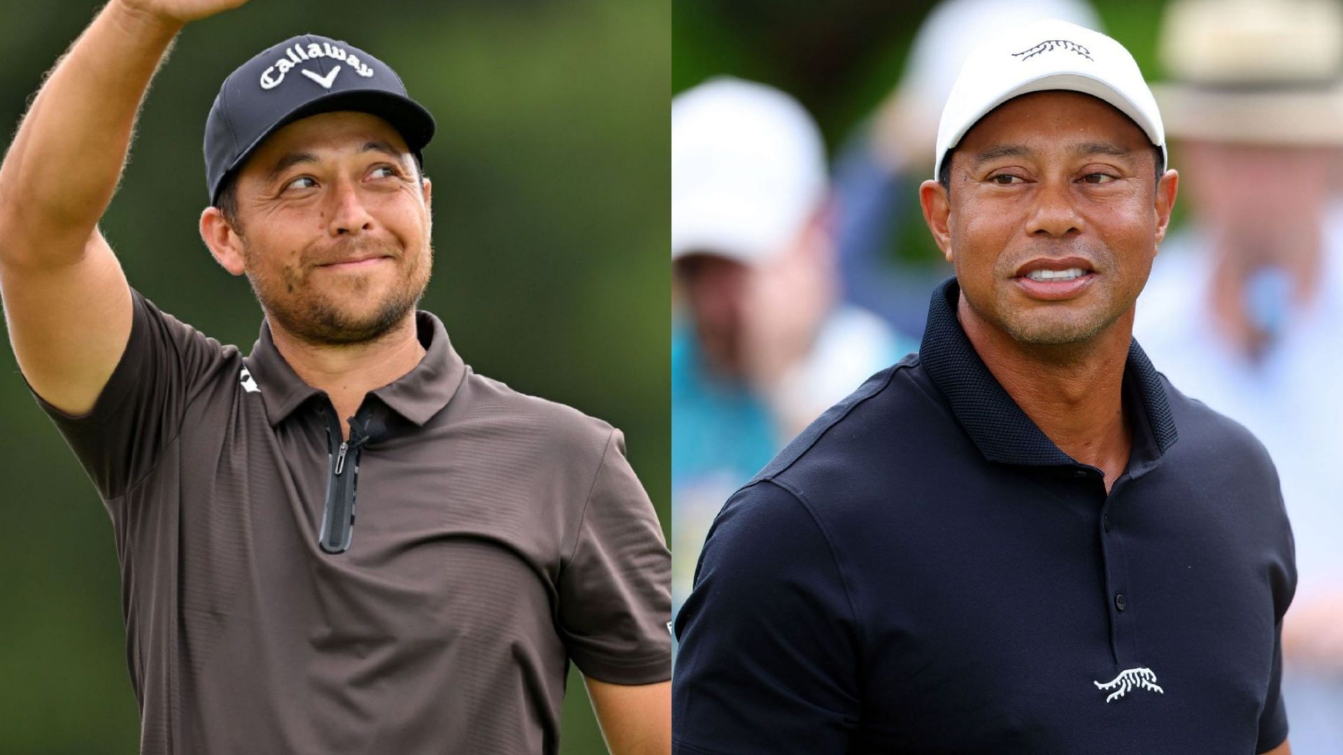 Xander Schauffele (on the left) and Tiger Woods (on the right) / Source: Getty Images
