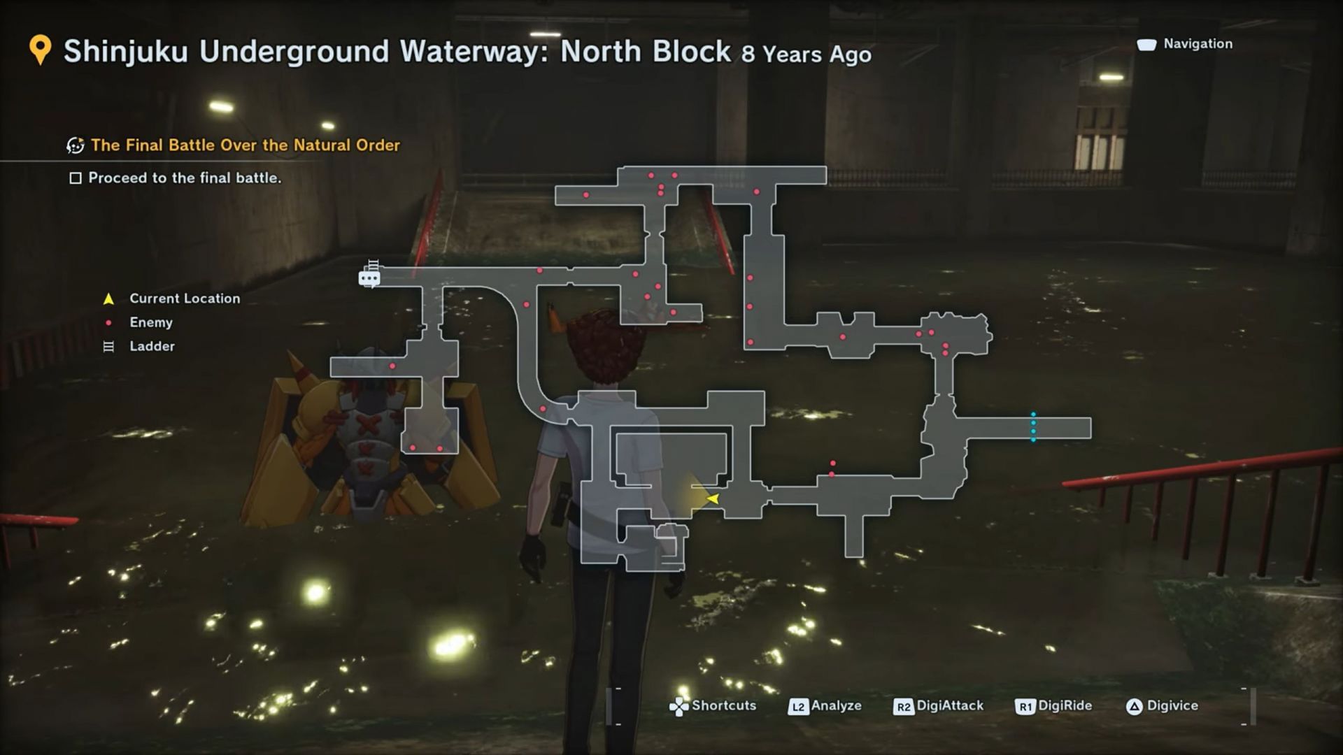 Etemon is hiding away in the sewers area of Digimon Story Time Stranger (Image via Bandai Namco Entertainment | Youtube: Ventus SGN)