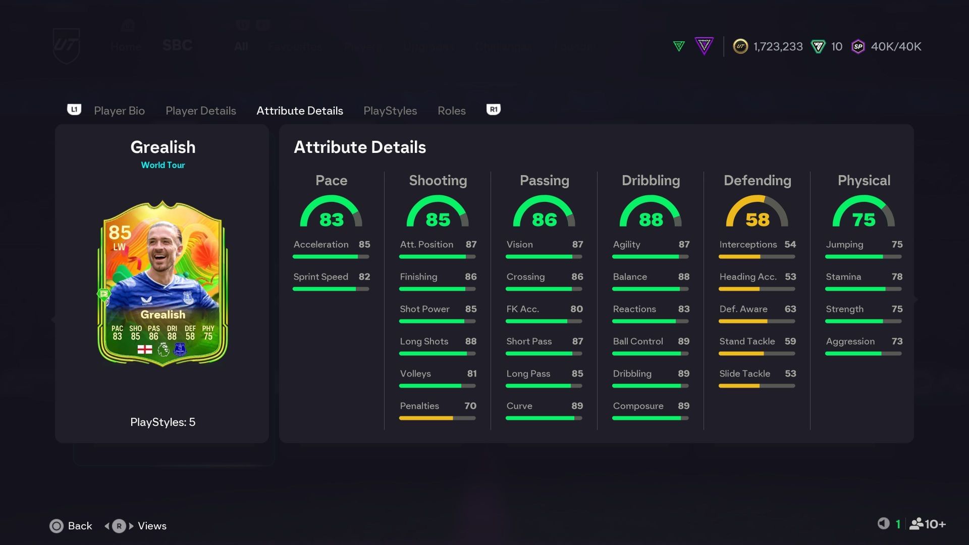 The stats (Image via EA Sports)