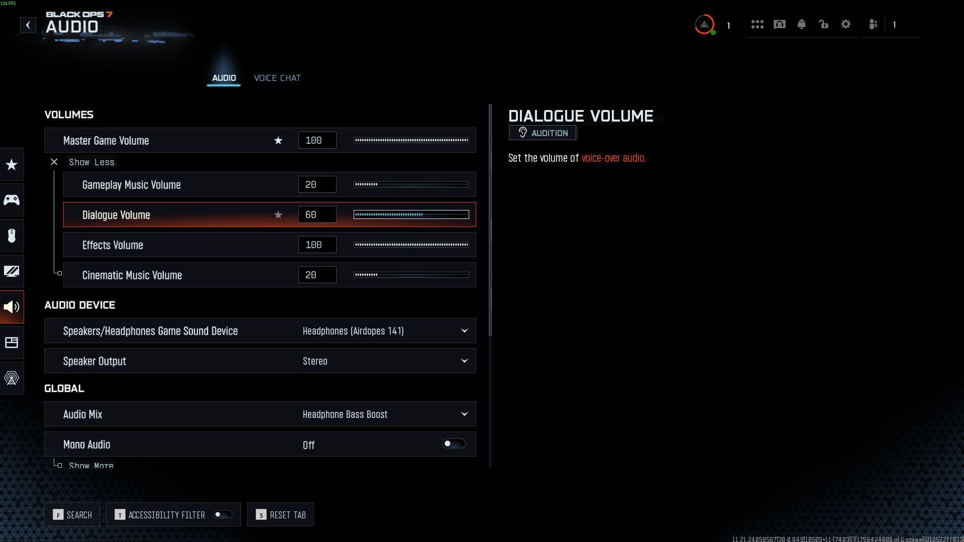 Page 1 of Audio settings in BO7 beta (Image via Activision)