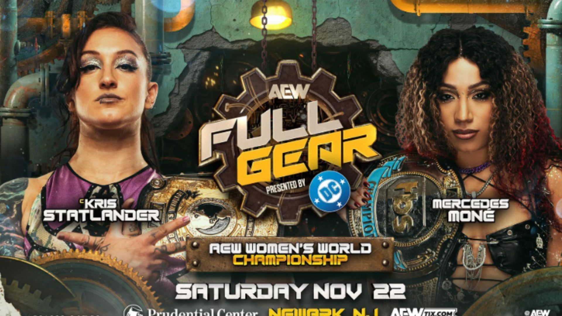 Match graphic for Kris Statlander vs Mercedes Mone at Full Gear 2025 [Image Credits: All Elite Wrestling on X]
