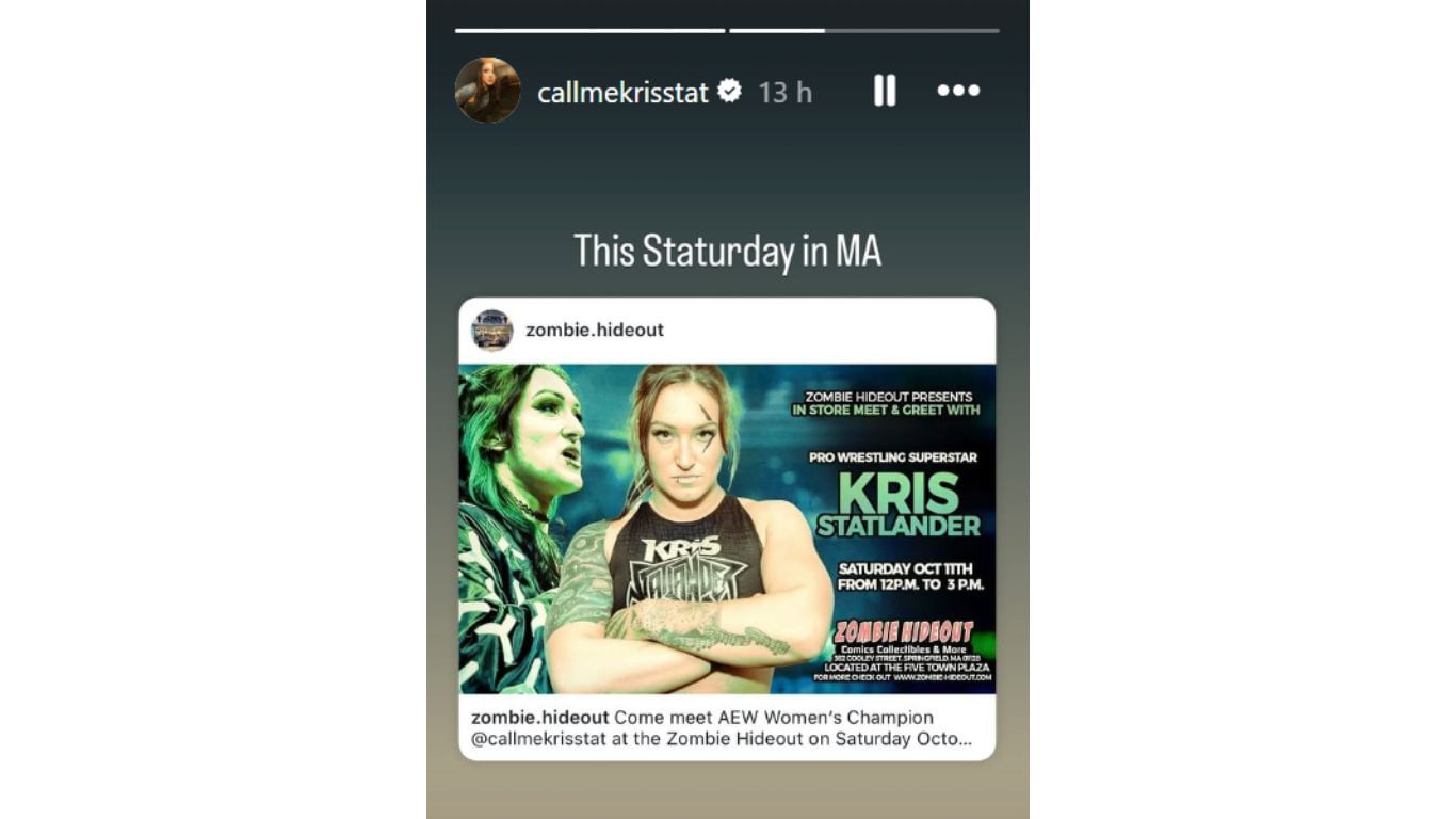 Kris Statlander&#039;s IG story [Screengrab taken from Instagram]