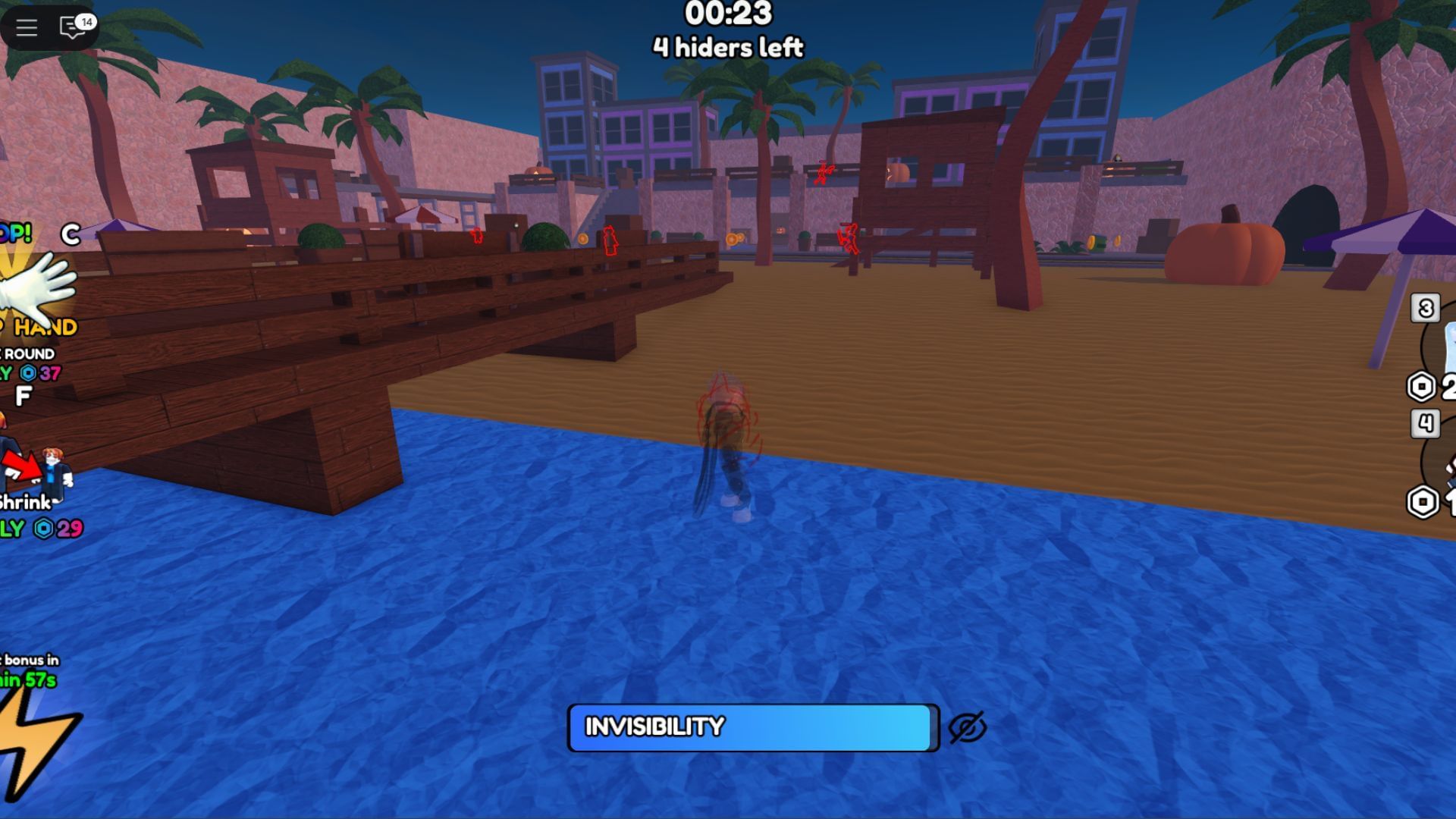 Seekers and Hiders are divided at the beginning of each round (Image via Roblox)