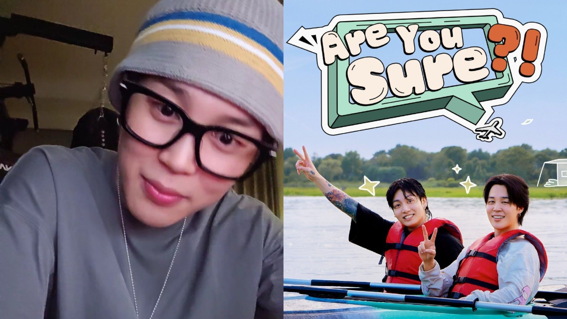 Jimin on Weverse live (Image via Weverse/BTS and X/@DisneyPlus)