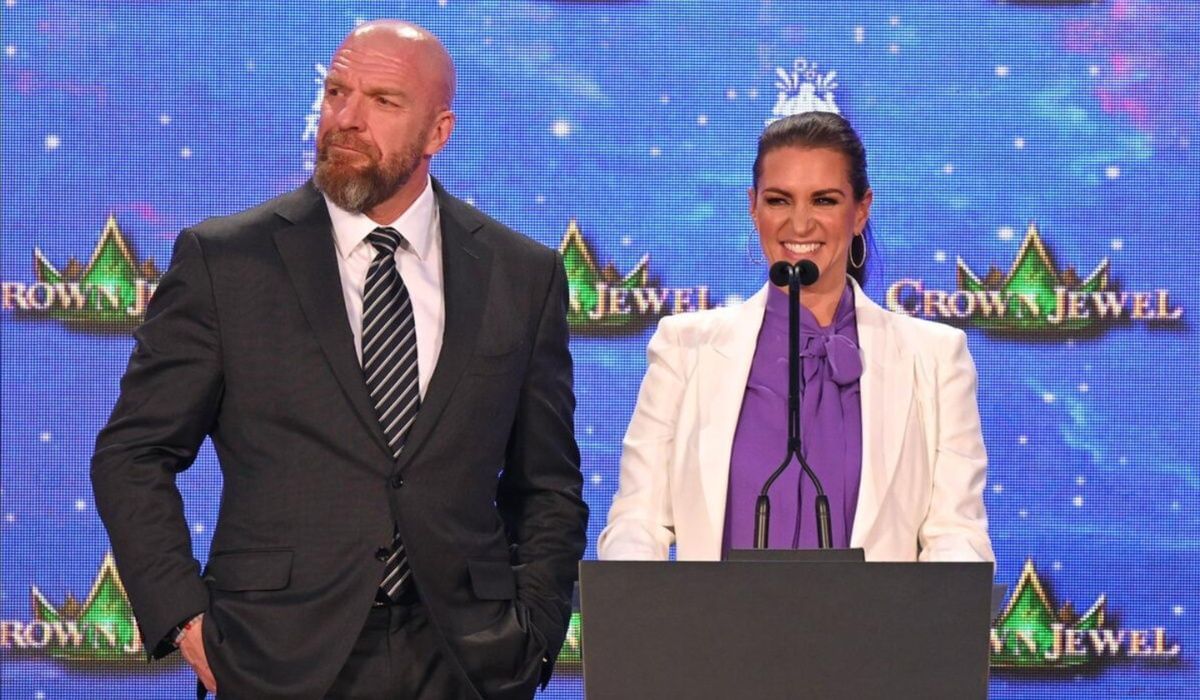 Former WWE wrestlers Triple H and Stephanie McMahon. (Image via WWE.com)