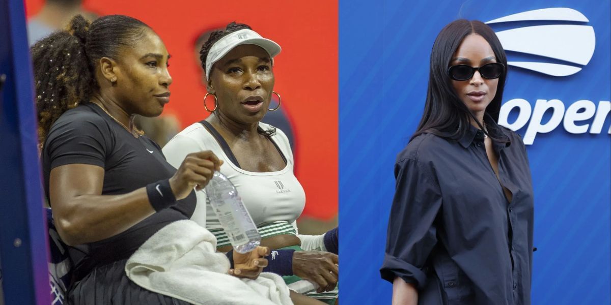 (L-R) Serena Williams, Venus Williams, and Ciara
