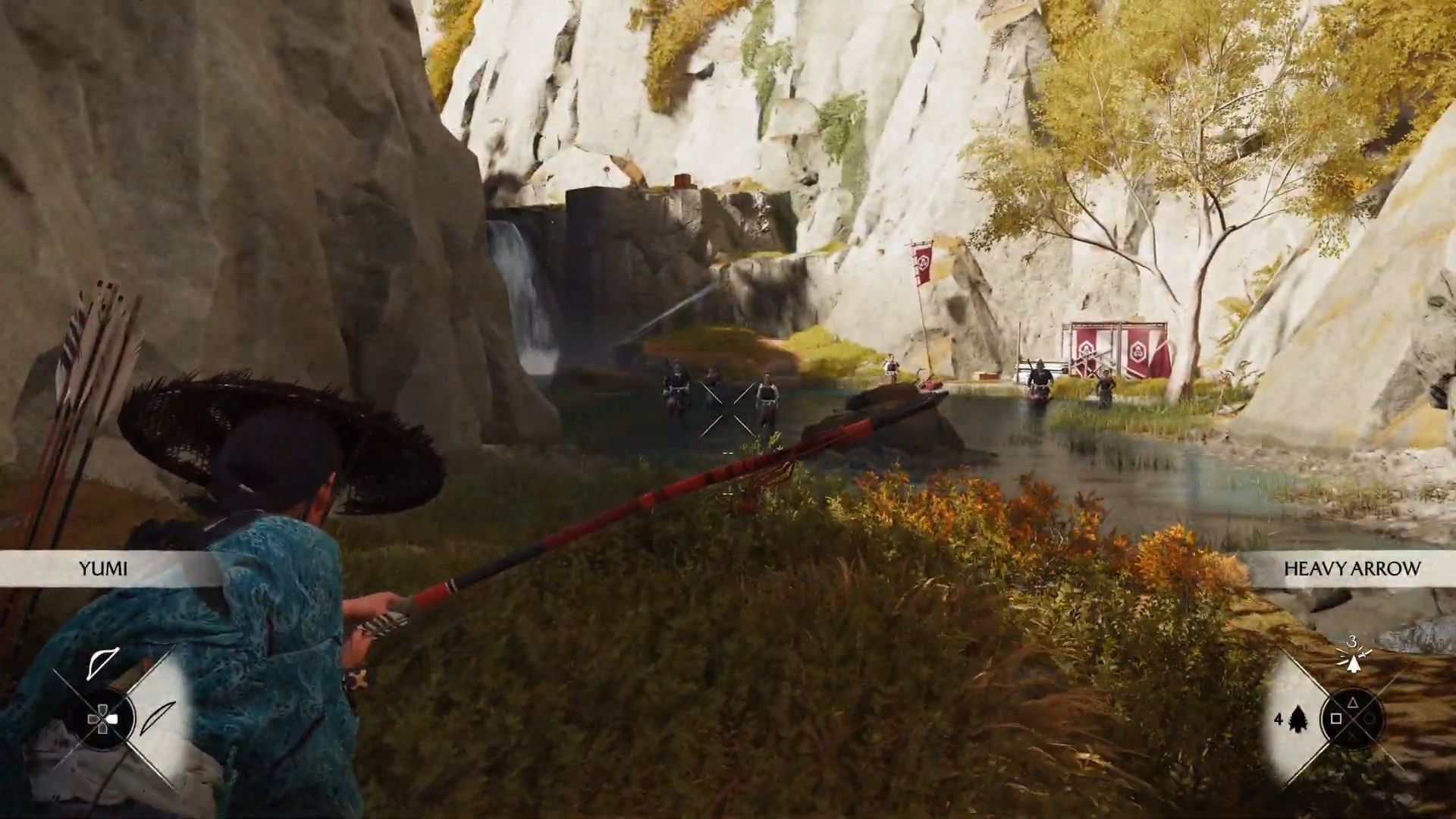 Use crouch while aiming (Image via Sportskeeda Gaming || Sucker Punch)
