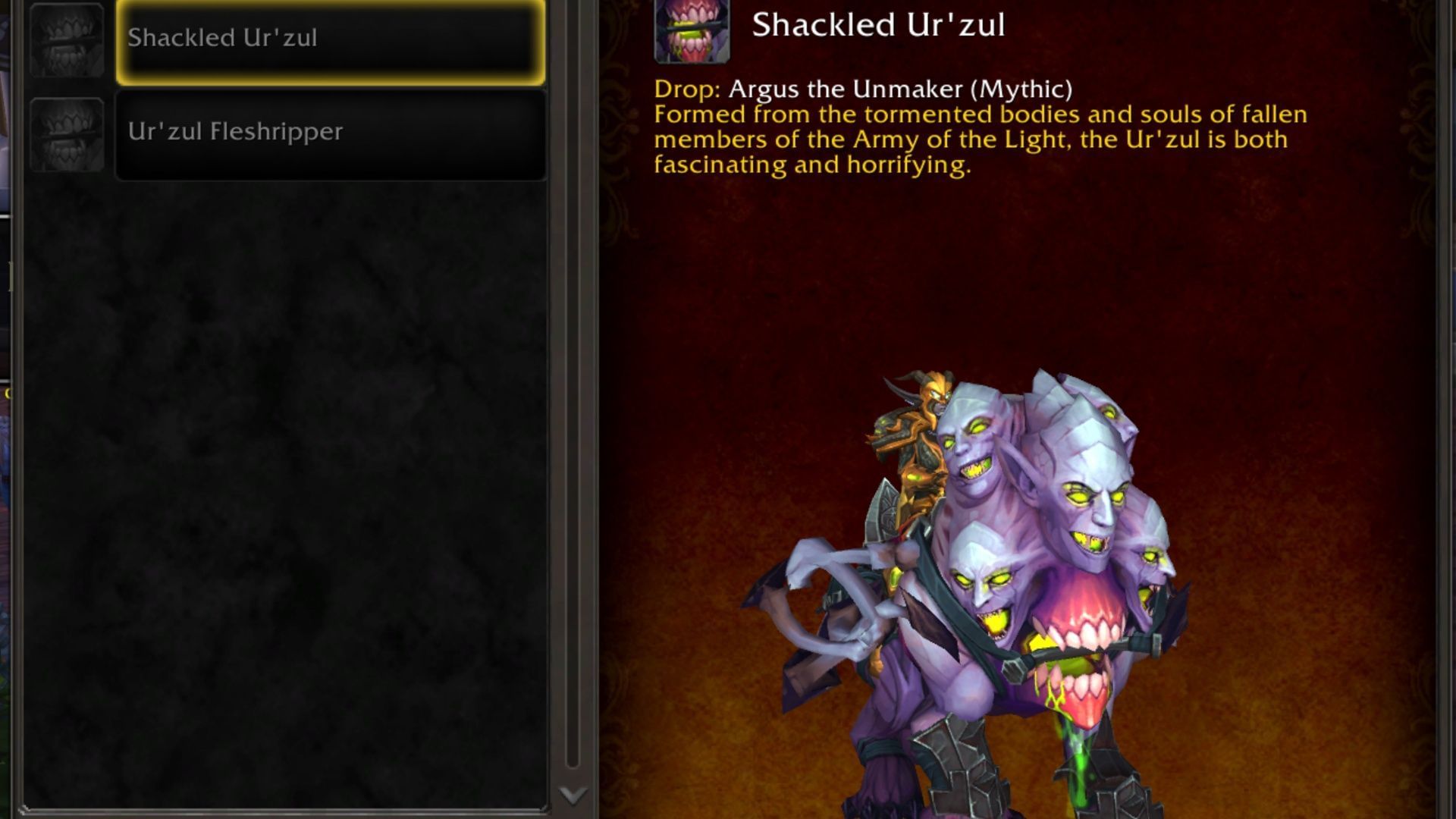 The Shackled Ur&#039;zul is such a fascinating, but horrifying mount (Image via Blizzard Entertainment)