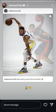 A screenshot of Min Woo Lee's Instagram story (via @minwoo27lee)