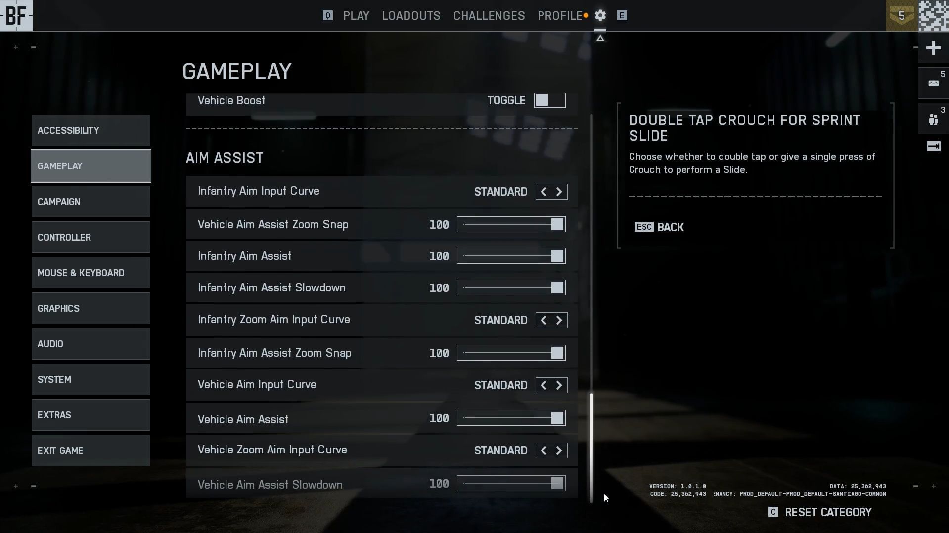 Aim Assist settings of Battlefield 6 (Iamge via EA)