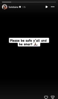 Screenshot of Thompson-Herah's Instagram story.