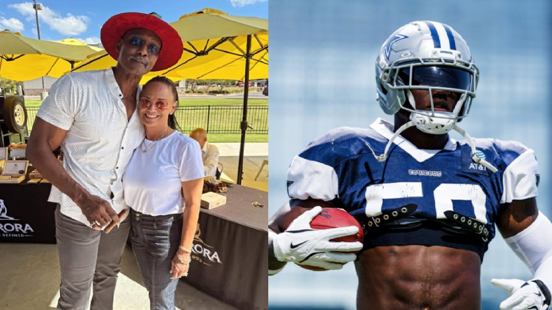 An image of Karl Malone, Kay Malone, and a Dallas Cowboys player