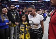 Kim Kardashian and daughter North West (Image via Getty)