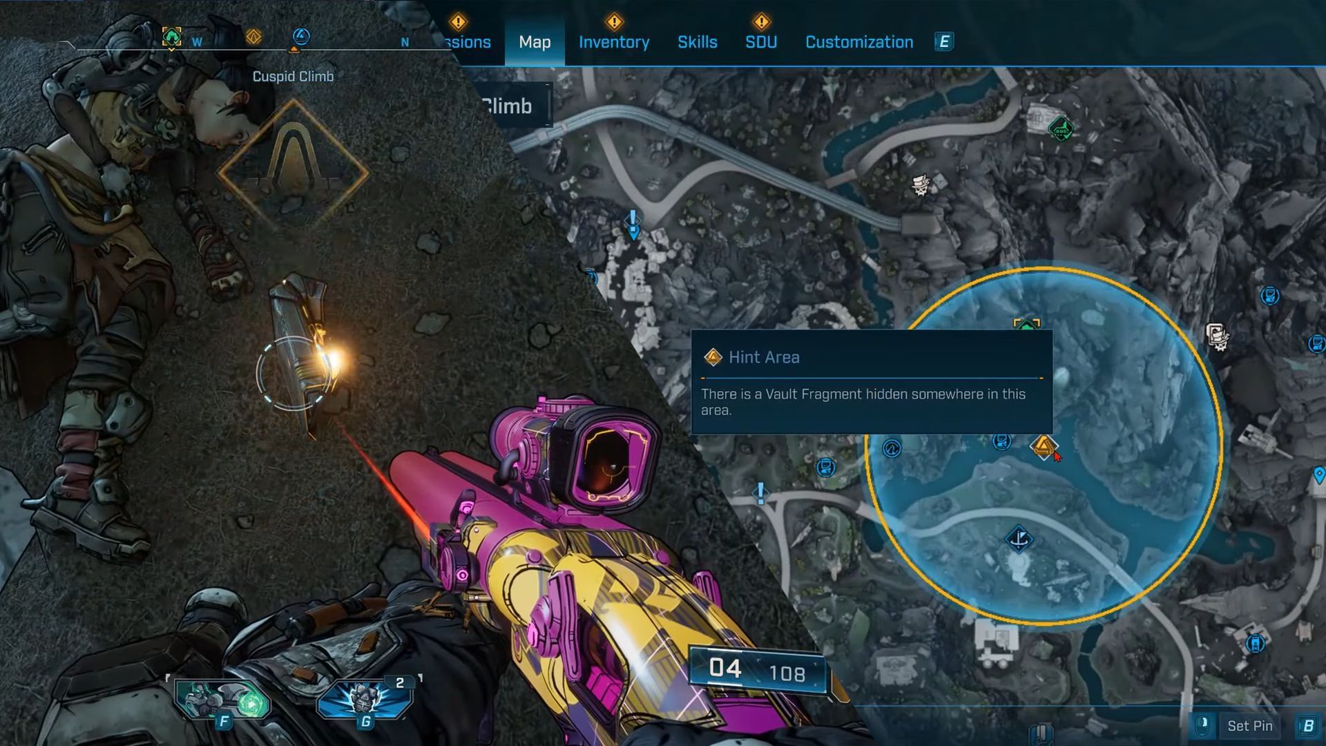 The fragment is located near some dead bodies on the Cuspid Climb ridge (Image via Gearbox Software)