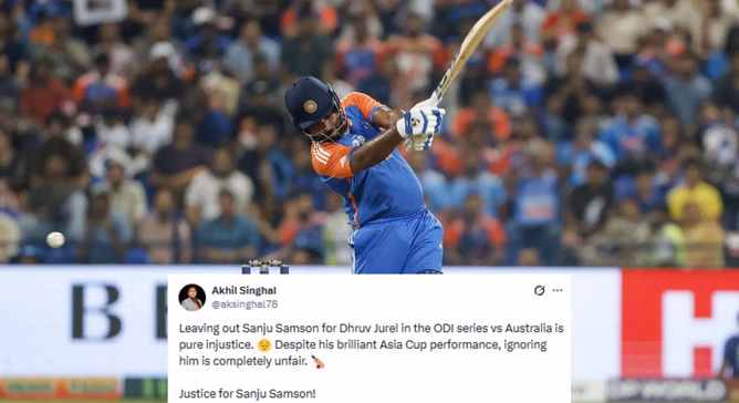 "Pure injustice" - Fans react as Sanju Samson misses out on a place in 15-member squad for IND vs AUS ODI series