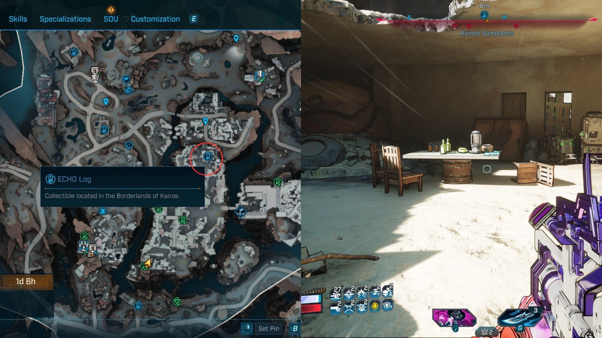 Ruined Sumplands ECHO Log #9 location in Borderlands 4 (Image via 2K)