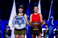 Linda Noskova with Amanda Anisimova at the 2025 China Open - Day 14 (WTA Finals) - Source: Getty