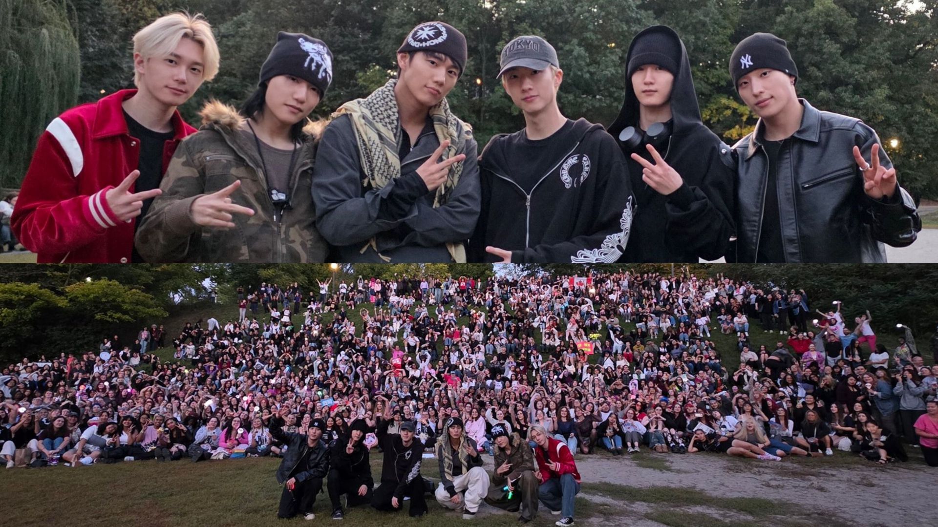 P1Harmony host a Toronto park meetup (Images via X/@P1H_official)