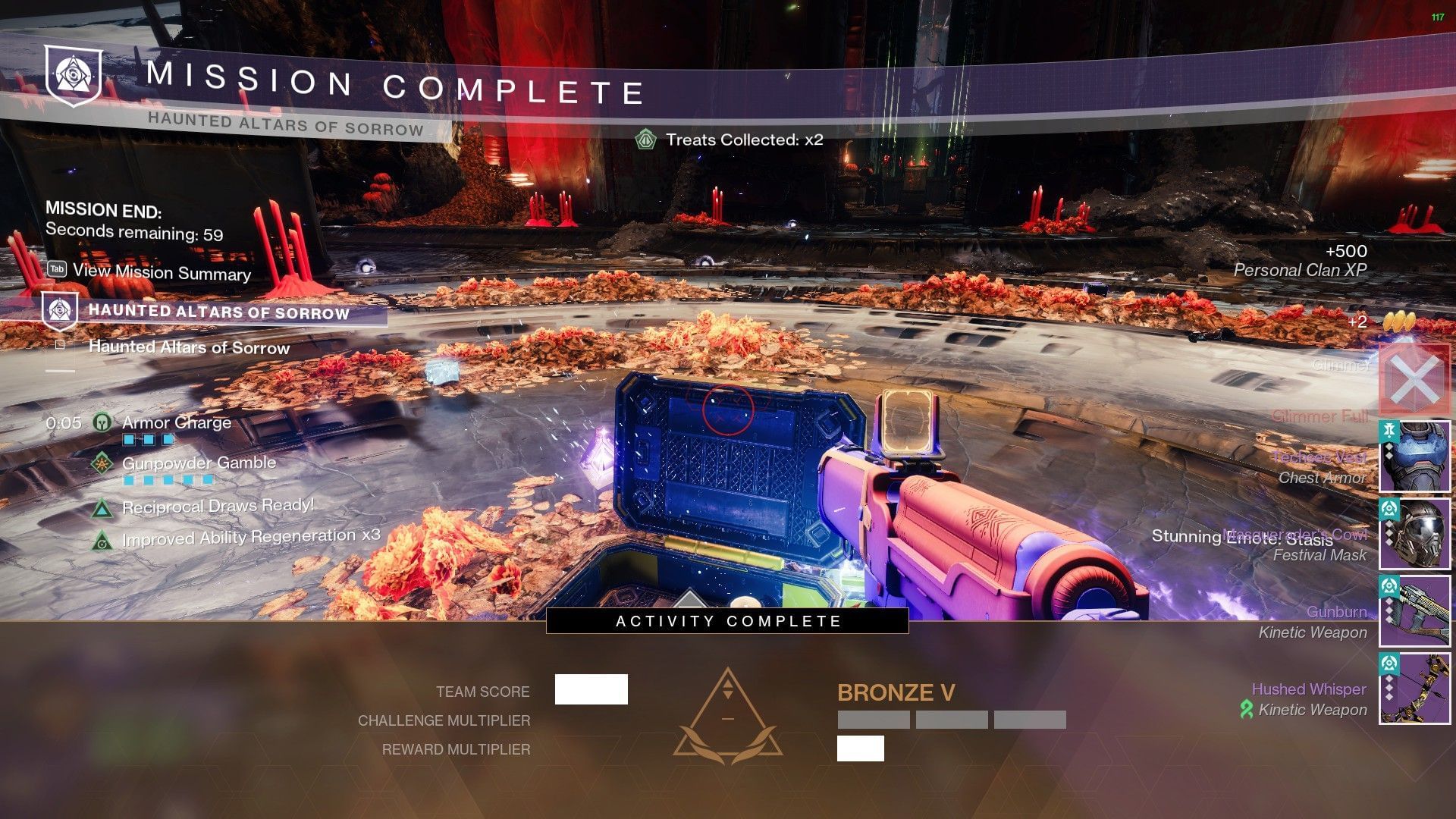 Rewards from Haunted Altars of Sorrow (Image via Bungie) 