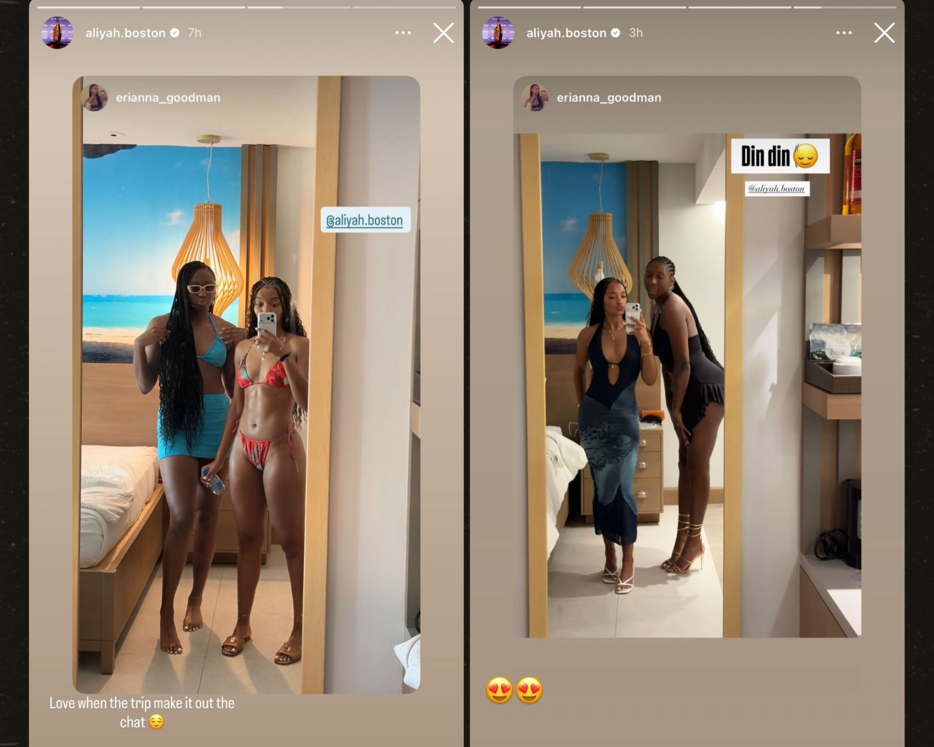 Aliyah Boston&#039;s Instagram stories on Monday (Credits: IG/@aliyah.boston)