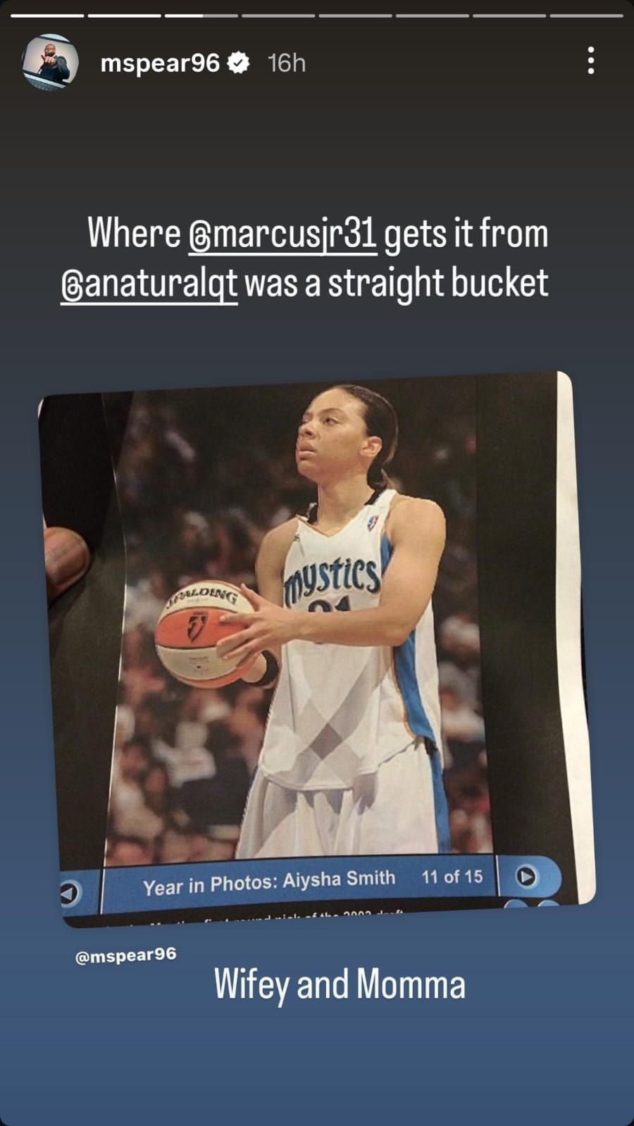 Marcus Spears&rsquo; Instagram story