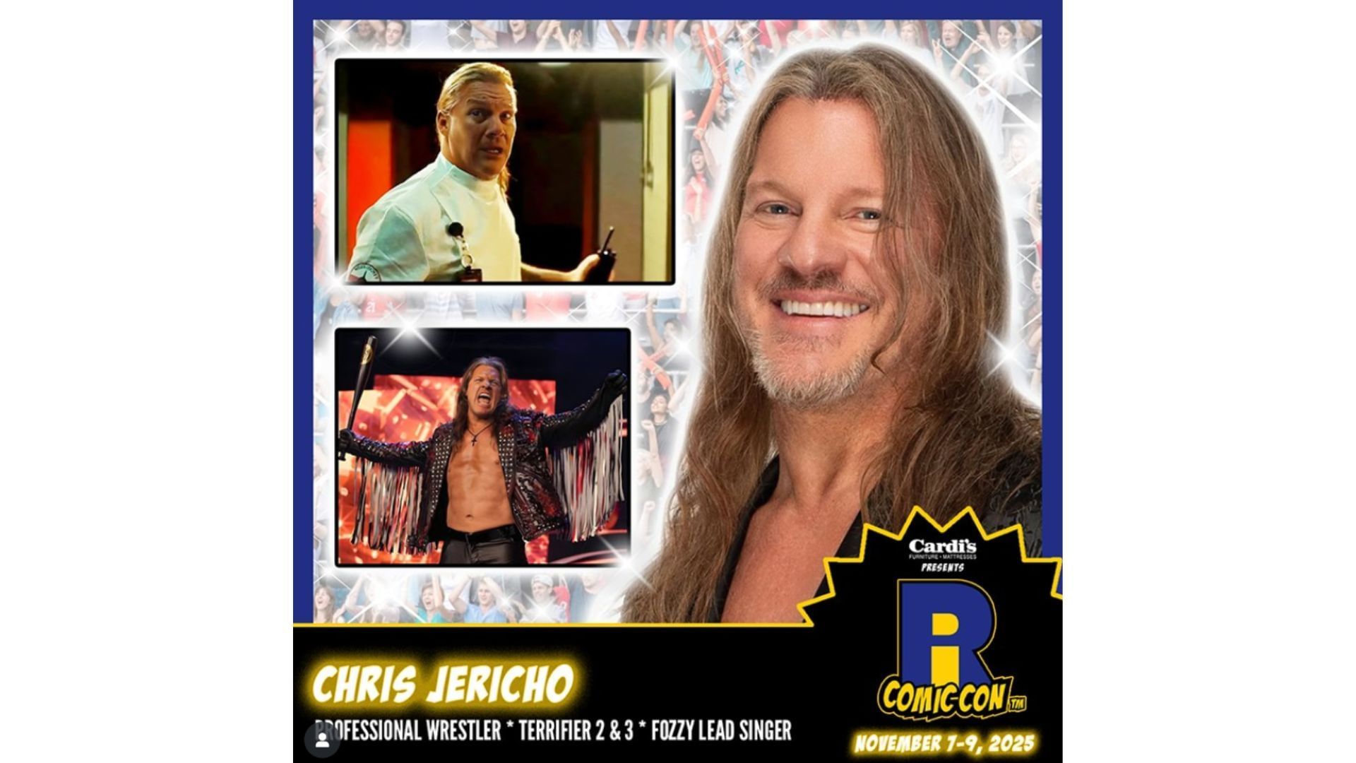 Official graphic for Chris Jericho&#039;s Rhode Island Comic Con appearance [Source : Instagram]