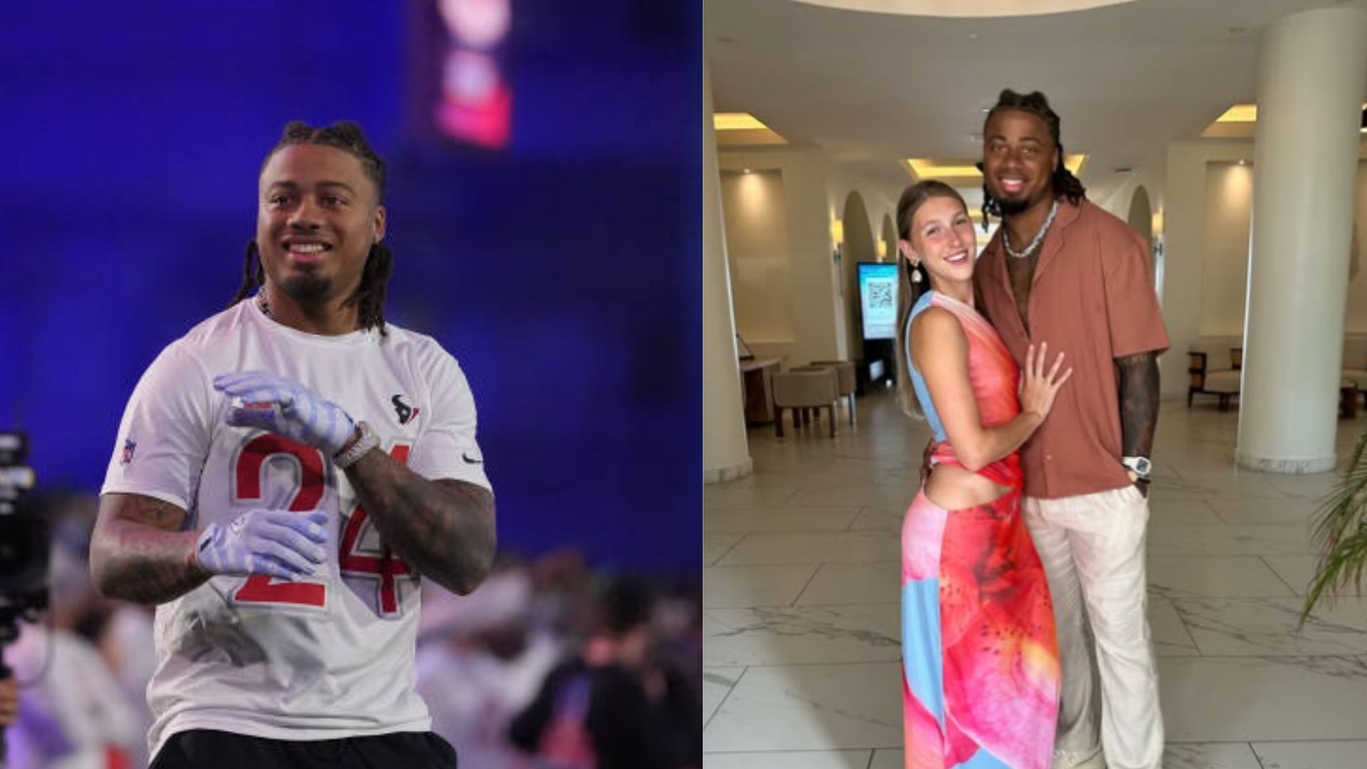  Derek Stingley Jr. is engaged to girlfriend  Anabella Campagna. (Photos via Anabella Campagna