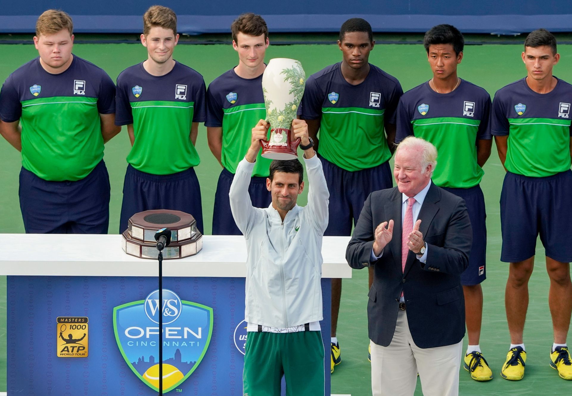 Novak Djokovic with the Cincinnati Open trophy - Source: Getty