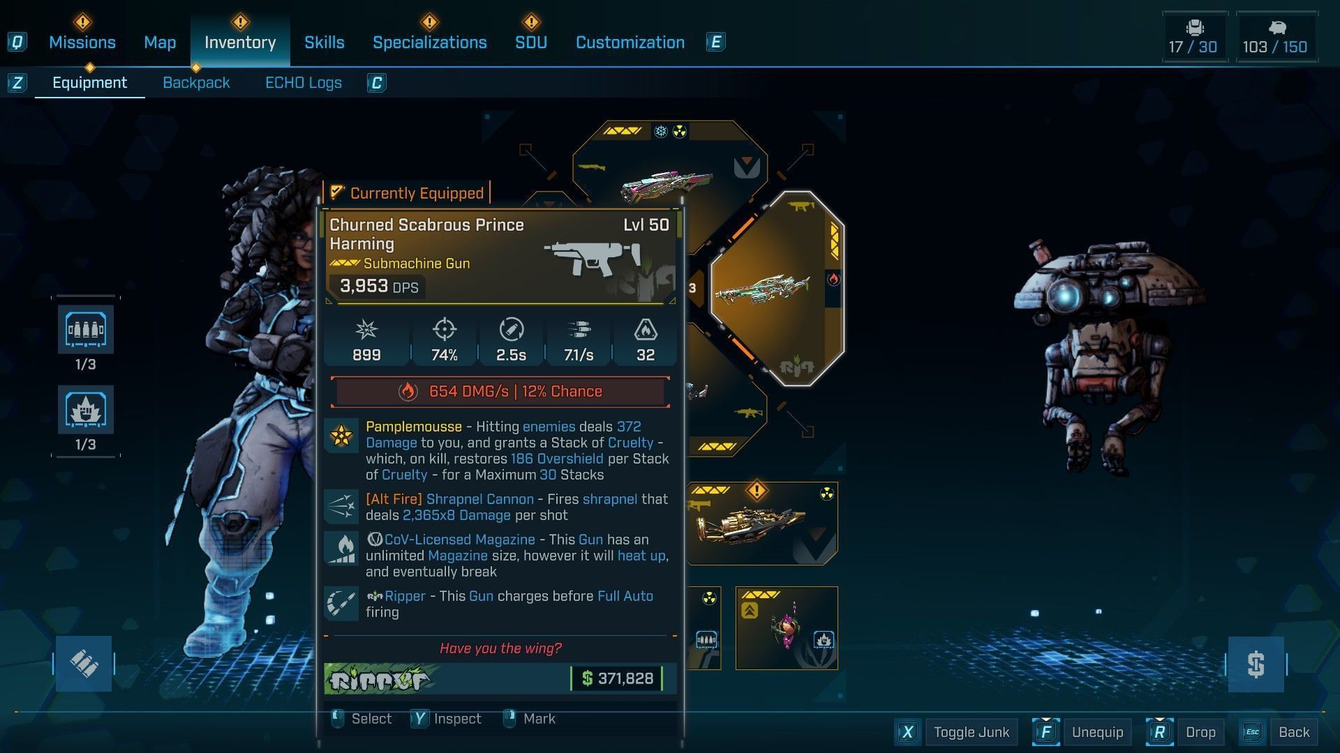 Prince Harming is the only gun that hits you back (Image via 2K)