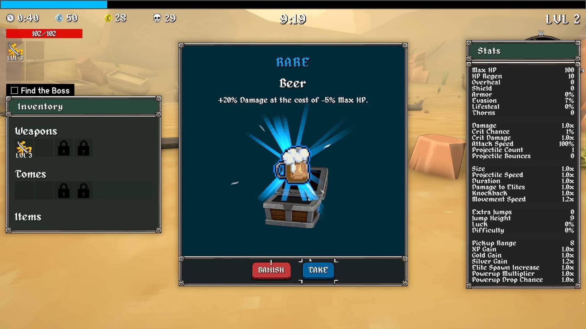 Beer unlocked by default, no criteria are required (Image via Vedinad || YouTube@Gohjoe)