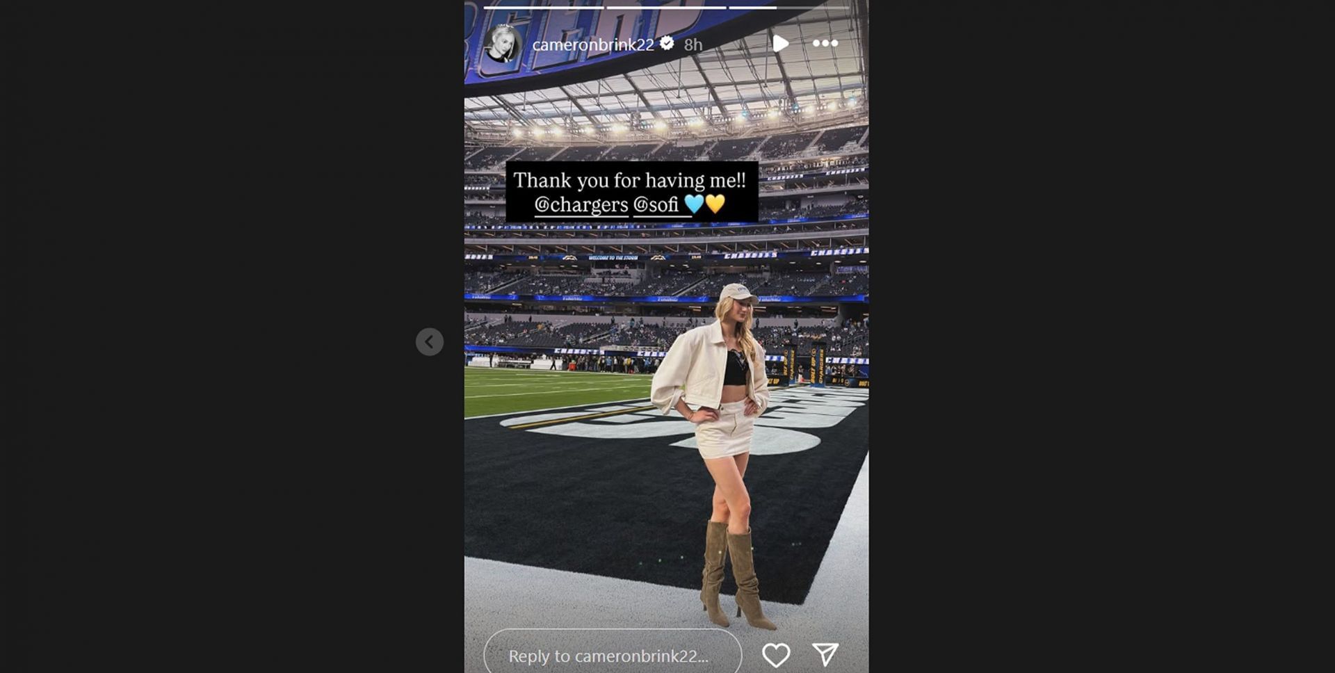 Cameron Brink shares heartfelt message to Chargers after NFL game (Credits: @cameronbrink22 Instagram)