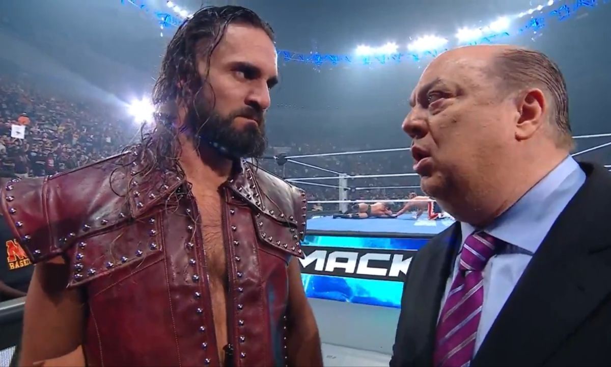 Seth Rollins and Paul Heyman on SmackDown. [Photo credit: WWE YouTube]