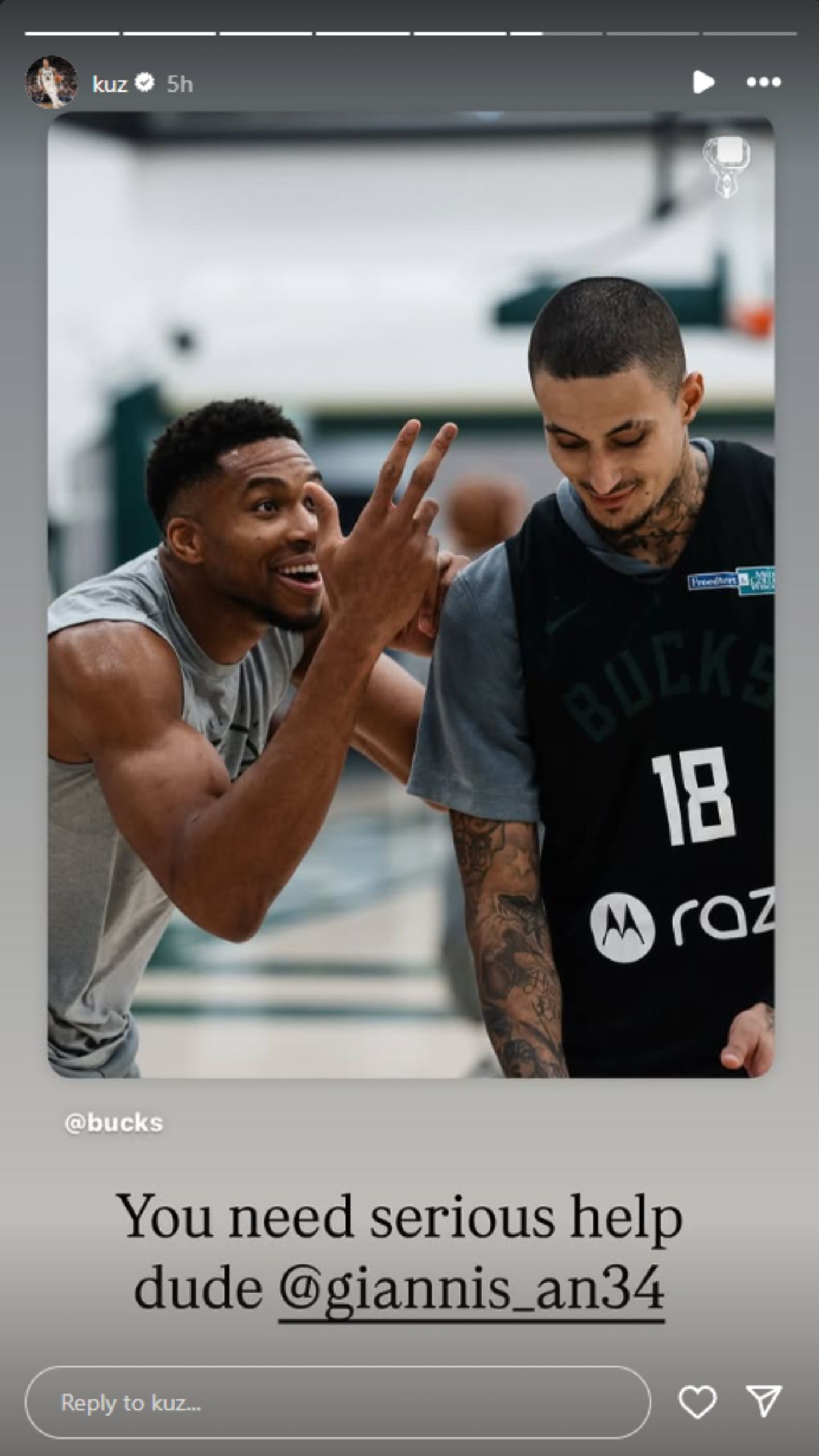 Kyle Kuzma shared this on his IG stories. (Photo: @kuz on IG)