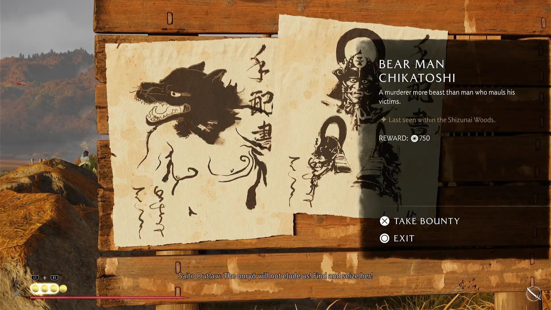 Ghost of Yotei Bear Man Chikatoshi bounty