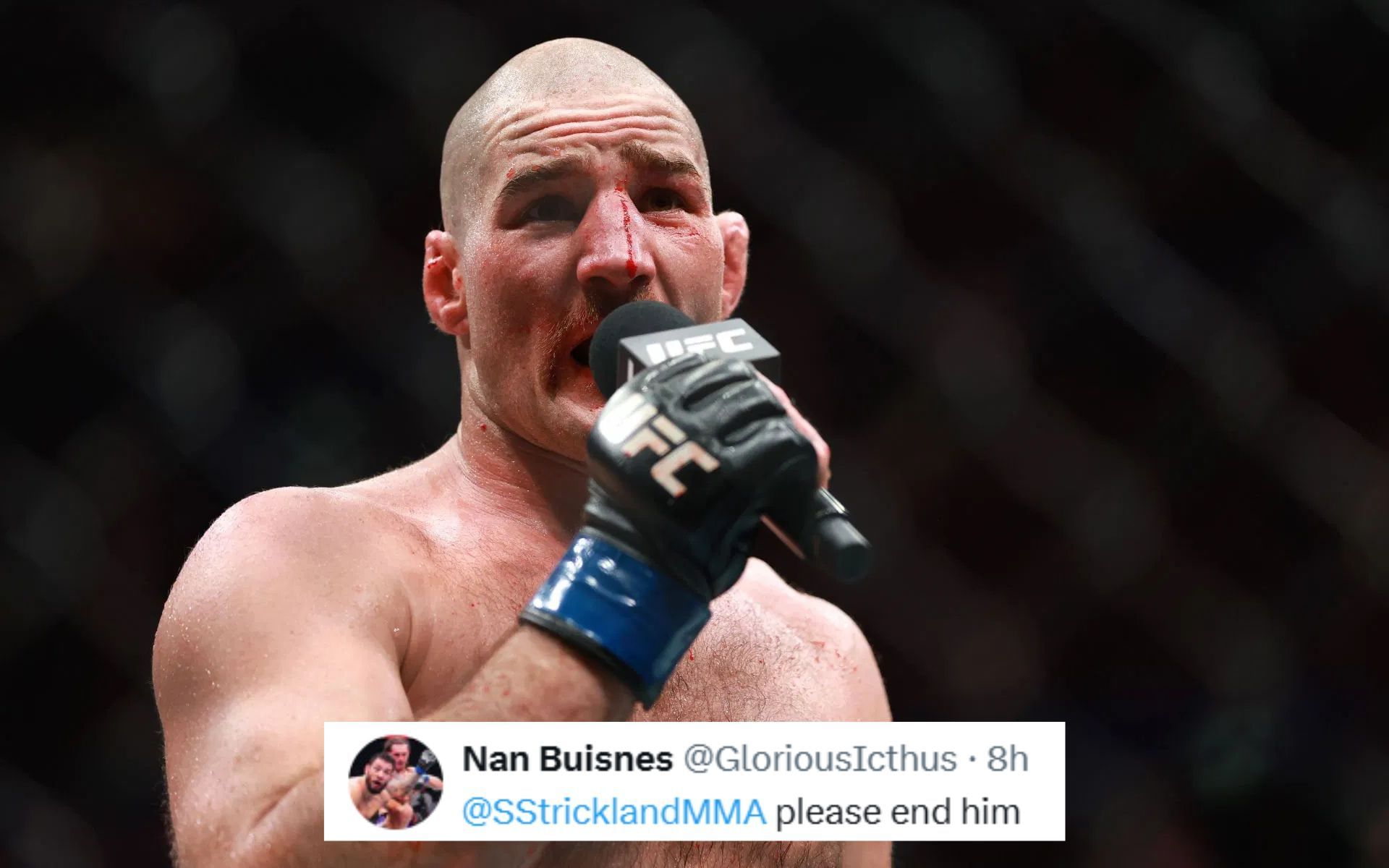 Fans ask Sean Strickland to confront a person who allegedly harmed his dog. [Image courtesy: Getty]