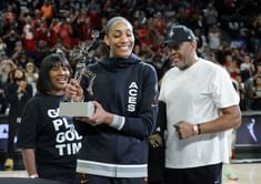 "MVP genes & drip confirmed" - WNBA fans rave over A'ja Wilson's mom flaunting sleek custom Aces jacket courtside vs Mercury