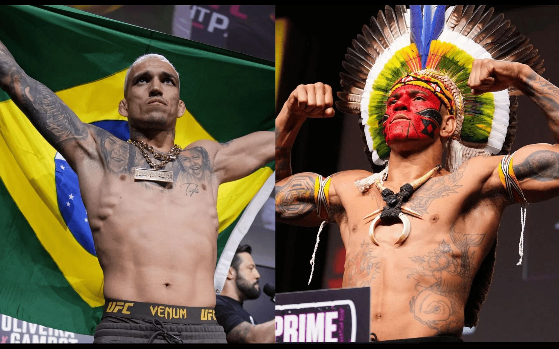 Charles Oliveira (left) talks about potential PPV event in Brazil. [Images courtesy: Getty]