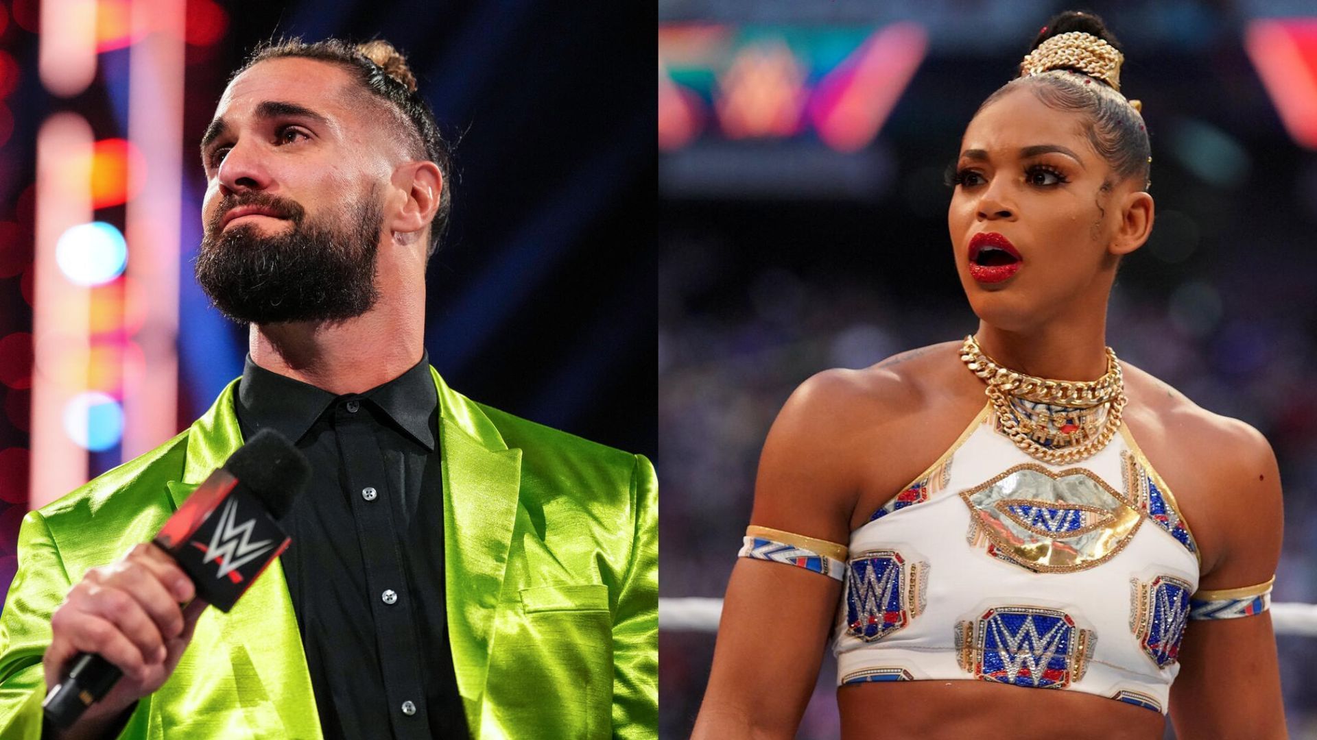Seth Rollins and Bianca Belair! [Images from WWE.com]