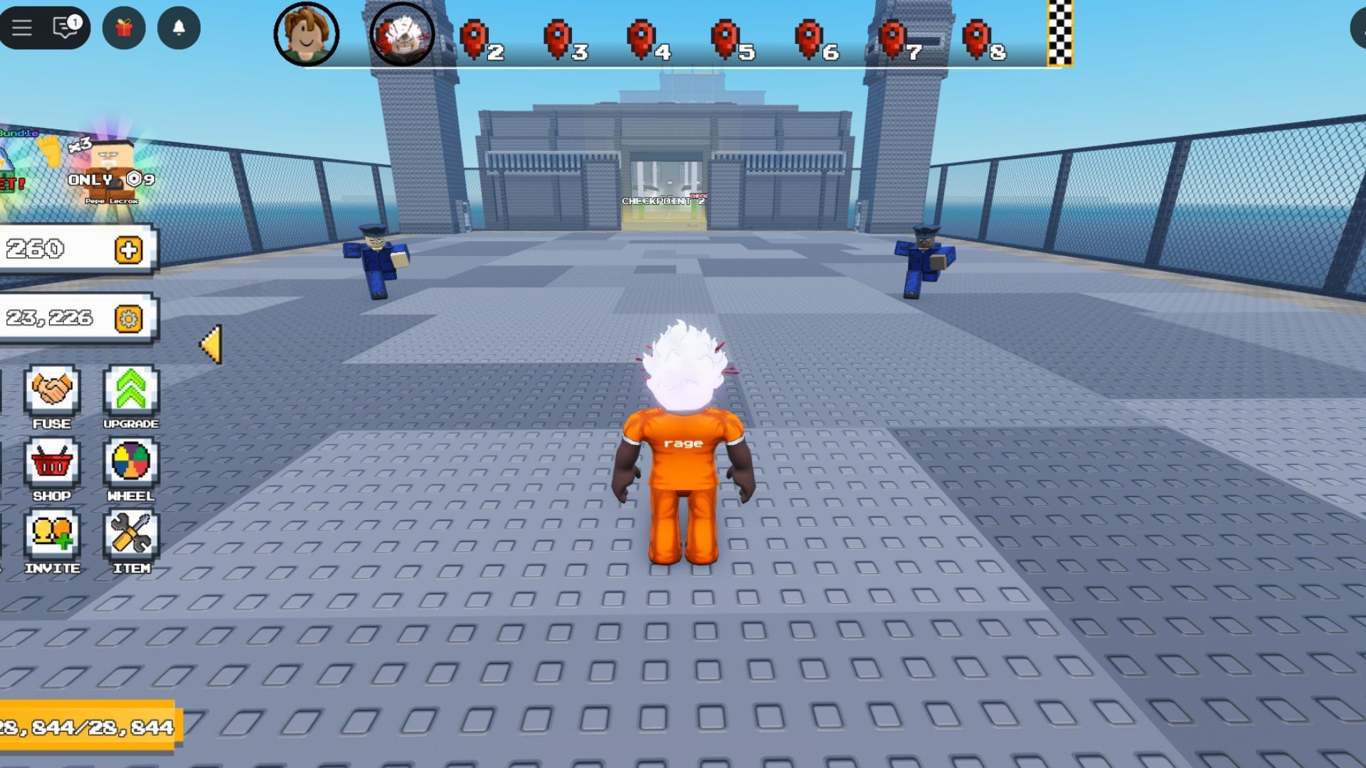 By running in the prison, players can obtain exp and coins (Image via Roblox) Pets give you boosts in the game (Image via Roblox)