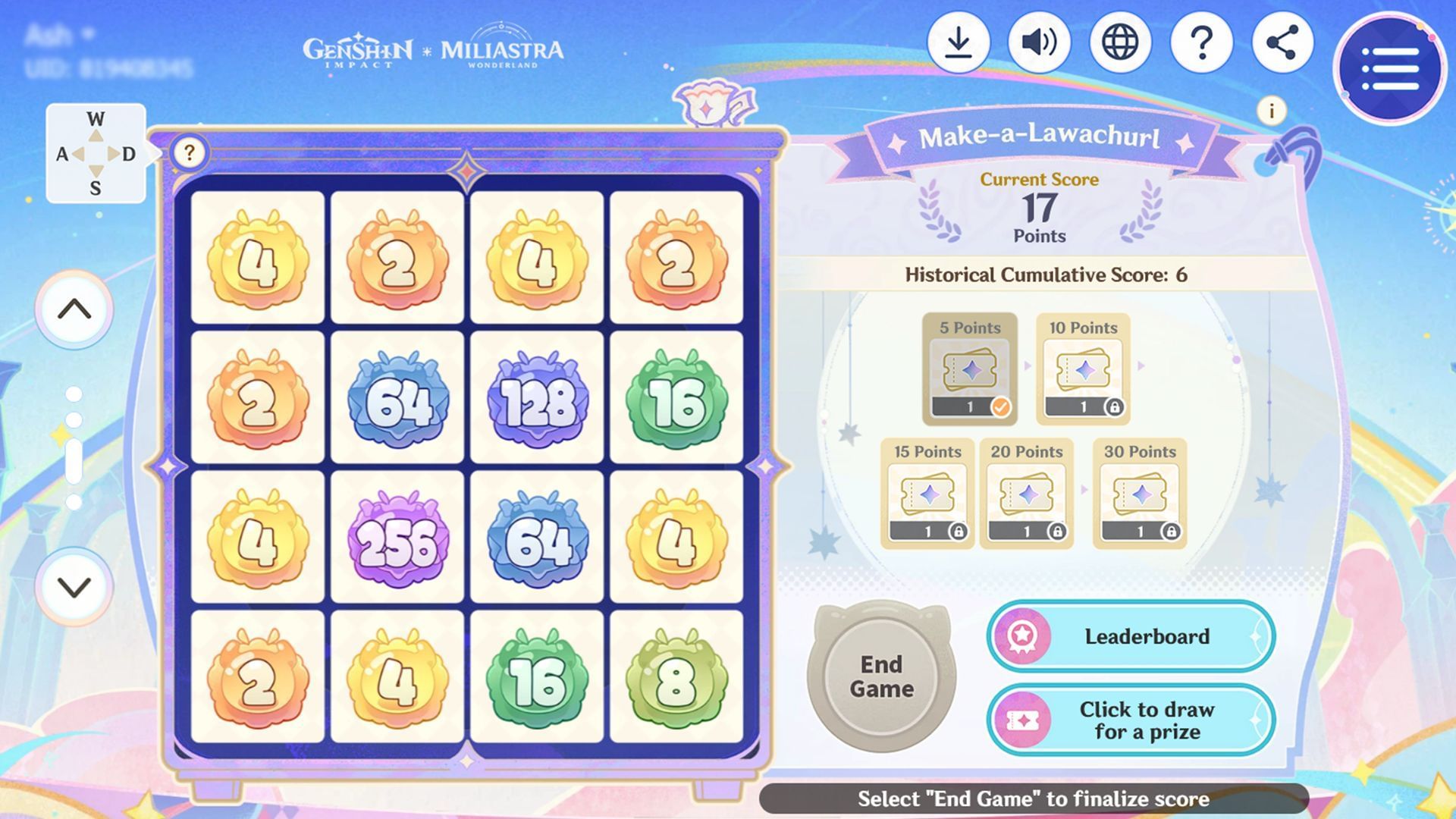Play the &quot;Make-a-Lawachurl&quot; game to win tickets (Image via HoYoverse)