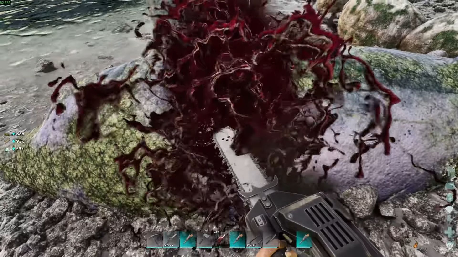 Use a Chainsaw to get the most yield (Image via Studio Wildcard | YouTube/crabbytron)