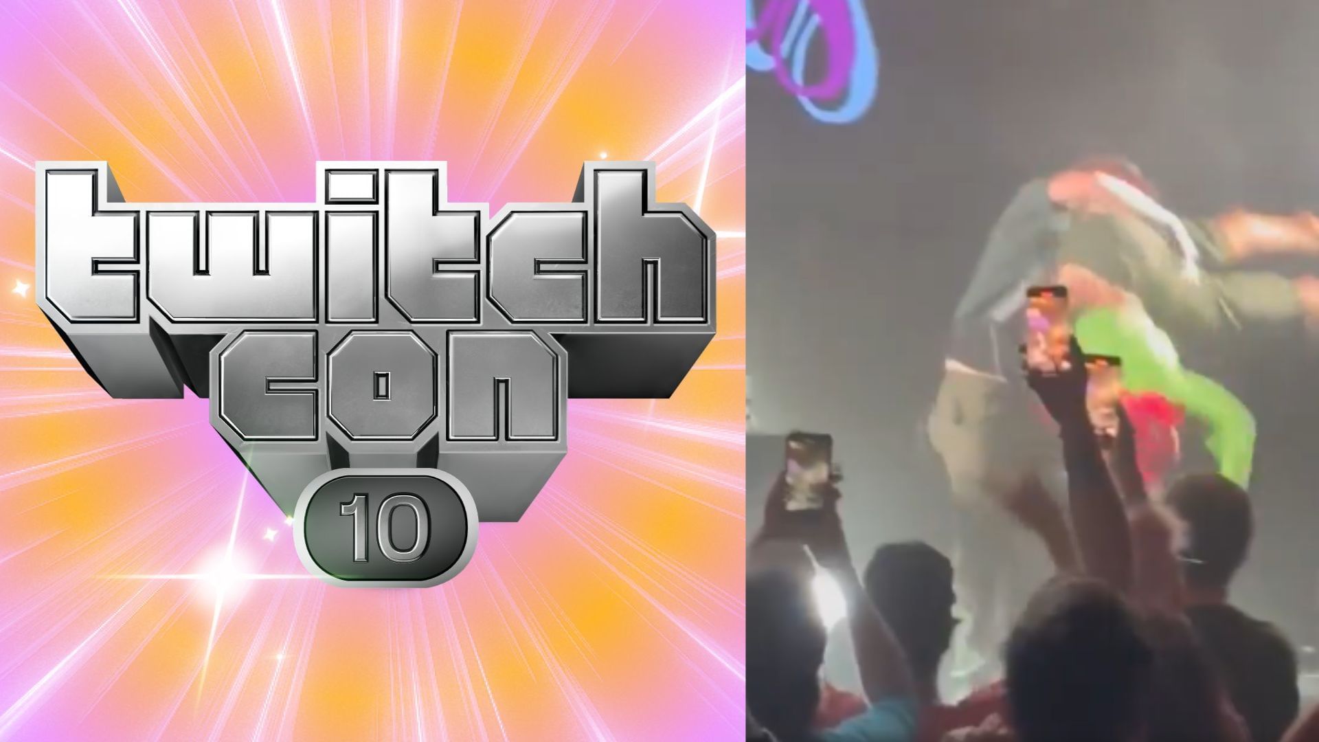 The recent body slamming clip involving Twitch CEO is old (Image via X || @TwitchCon/@dancantstream)