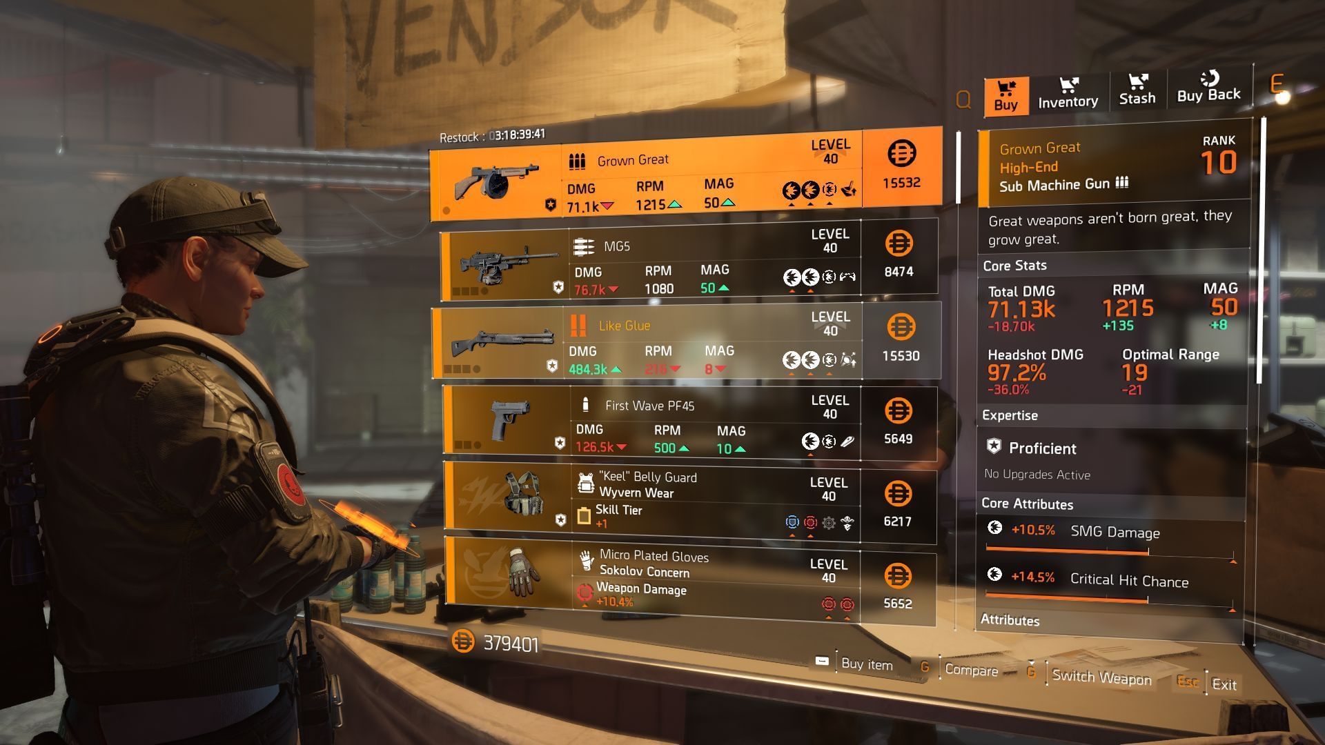 The Division 2 vendor at Haven Public Exchange (Image via SK Gaming || Ubisoft)