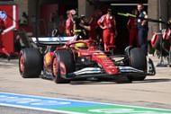 Lewis Hamilton of Great Britain driving the (44) Scuderia Ferrari SF-25 in the Pitlane during the F1 Grand Prix of United States - Source: Getty