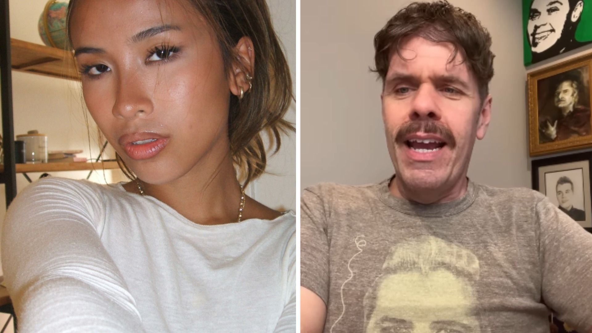 TikTok influencer Emman Atienza and Perez Hilton (Image via Instagram/@emmanatienza, YouTube/Perez Hilton)