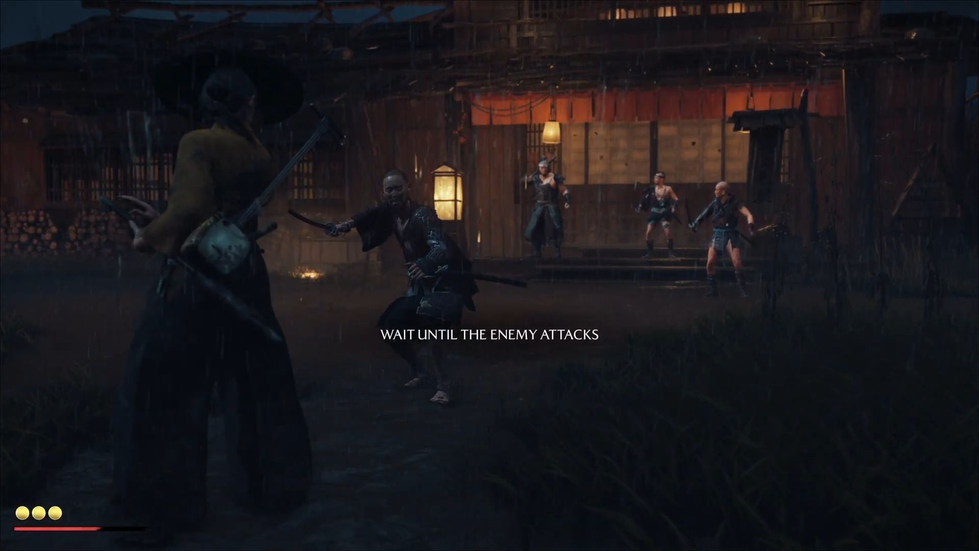 The fight in Yotei&rsquo;s Shadow Inn (Image via Sucker Punch)