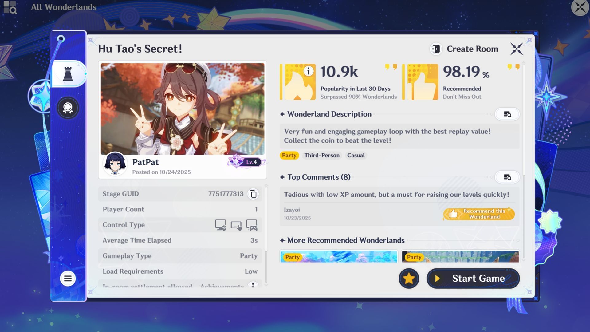 XP Farm stage Hu Tao&#039;s Secret! (Image via Sportskeeda Gaming/HoYoverse)