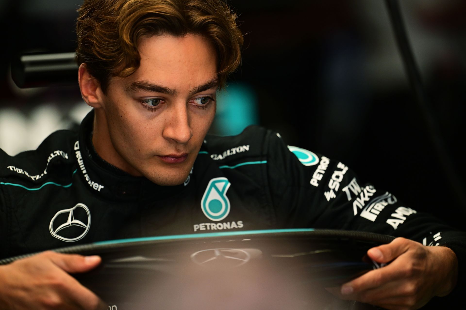 George Russell of Mercedes before the F1 Grand Prix of China. Source: Getty